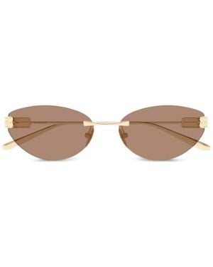 Balenciaga Logo-Detail Cat-Eye Sunglasses - Metallic
