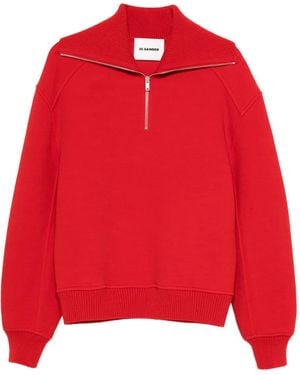 Jil Sander Half-Zip Sweater - Red