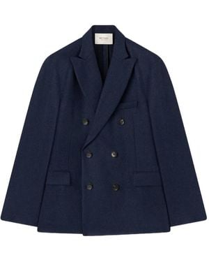 RETORI Double-Breasted Peak-Lapel Blazer - Blue