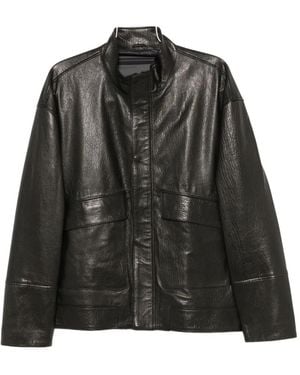 SERGIO MORETTI FIRENZE High-Neck Panelled Jacket - Black