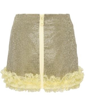 Self-Portrait Jupe Mi-Longue À Fermeture Zippée - Neutre