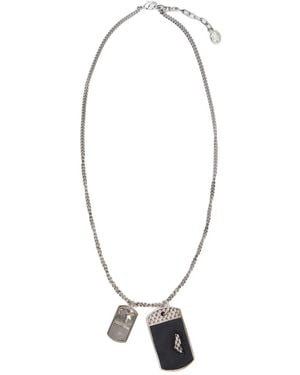 Roberto Cavalli Collana Con Doppio Pendente - Metallizzato