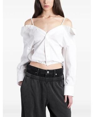 Alexander Wang Off-Shoulder Cropped Shirt - White