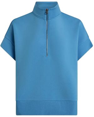 Varley Ritchie Short-Sleeve Quarter-Zip Sweatshirt - Blue