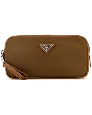 Prada Gürteltasche Mit Logo-Schild - Braun