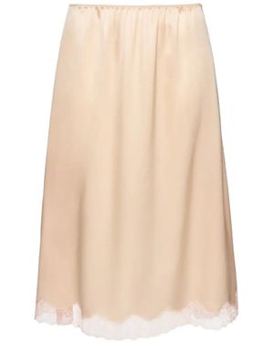 Magda Butrym Lace-Trim Midi Skirt - White