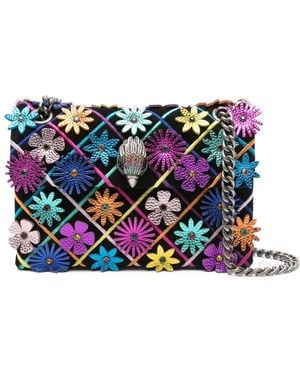 Kurt Geiger Floral-Embroidered Chain Bag - White