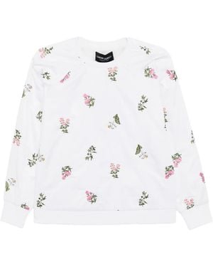 Cynthia Rowley Floral-Embroidered Pullover - White