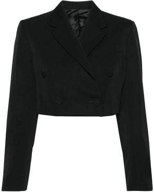 Viktor & Rolf Double-Breasted Cropped Blazer - Black