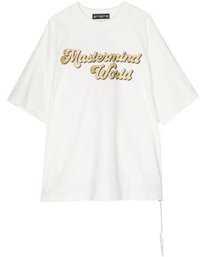 MASTERMIND WORLD Glitter Skull Cotton T-Shirt - White