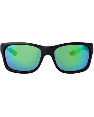 Maui Jim Rectangle Mirrrored Sunglasses - Green