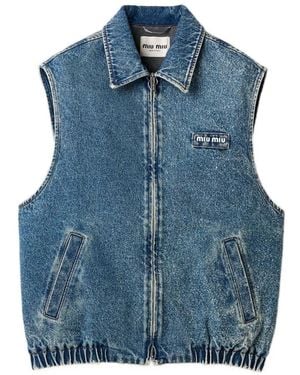 Miu Miu Chaleco Vaquero Lavado - Azul