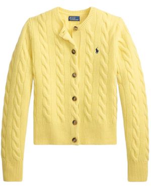 Polo Ralph Lauren Cable-Knit Wool-Cashmere Cardigan - Yellow