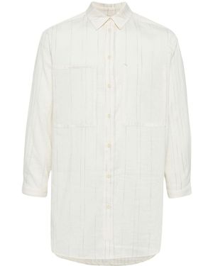 Toogood Stripe-Print Cotton-Linen Shirt - White