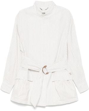 Fendi Stripy Blouson - White