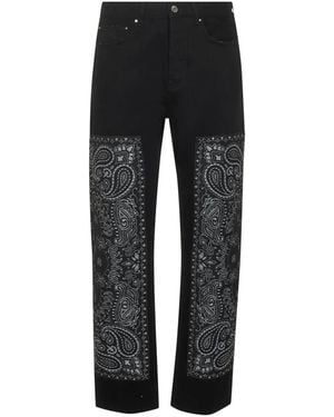 Amiri Bandana-Panel Jeans - Black