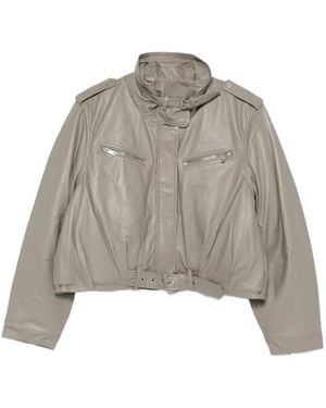 Gestuz Leva Leather Jacket - Gray