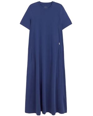 Ecoalf Elettra Short-Sleeve Flared Dress - Blue