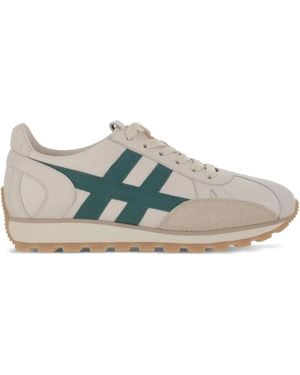 Hogan Leather Lace-Up Trainers - Natural