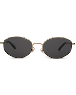 Burberry Metal Check Oval Sunglasses - Metallic