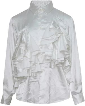 Comme des Garçons Ruffled Satin-Finish Shirt - Grey