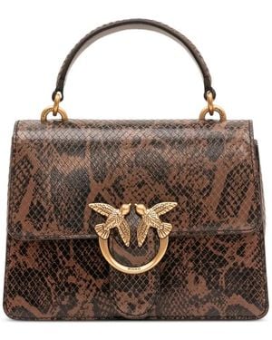 Pinko Mini Love Bag One Top Handle Light Handbag - Brown