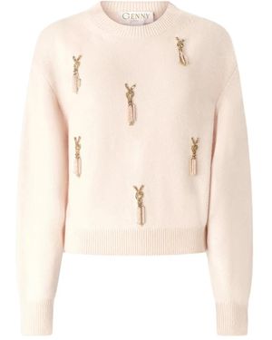 Genny Tassel-Embellished Knitted Top - Natural