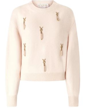 Genny Tassel-Embellished Knitted Top - Natural