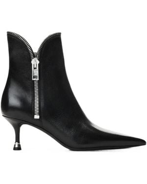 Alexander Wang Akilia Zip-Detail Leather Ankle Boots - Black