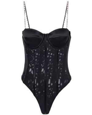 Rebecca Vallance Crystal-Embellished Bodysuit - Black