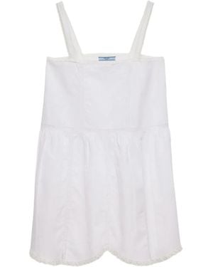 Prada Mini-Jurk Met Geborduurd Logo - Wit