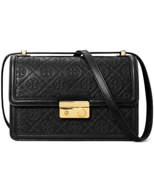Tory Burch Borsa A Spalla Con Monogramma T - Nero