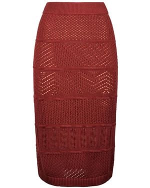 Max Mara Knitted Skirt - Red