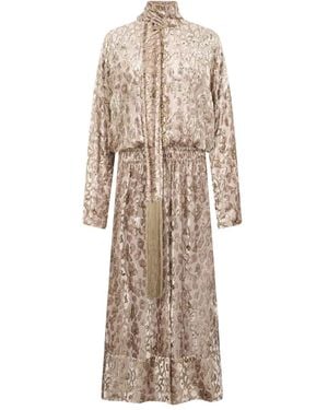 Roberto Cavalli Animal-Print Tassel Maxi Day Dress - Natural