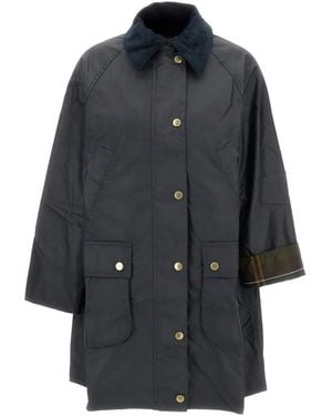 Barbour Bednell Zip Button Cotton Coat - Grey