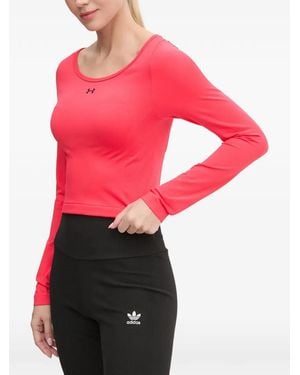 Under Armour Logo-Print Cropped T-Shirt - Red