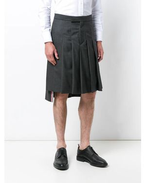 Thom Browne Classic-Rise Pleated Skirt - Grey