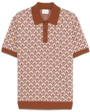 Drole de Monsieur Le Maille Tapisserie Polo Shirt - Pink