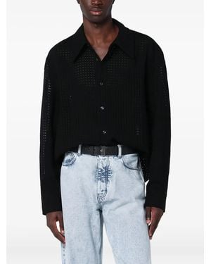 Séfr Camicia Wes Shirt Traforata - Nero