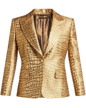 Tom Ford Snakeskin-Effect Woven Blazer - Metallic