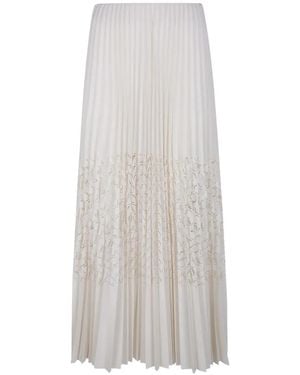 Aviu Pleated Pattern Maxi Skirt - White