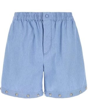 Valentino Garavani スタッズ デニムショーツ - ブルー