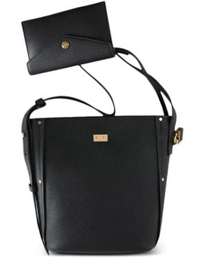 Tory Burch Medium Lock Slim Bucket Bag - Black