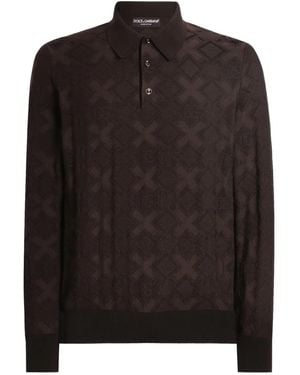 Dolce & Gabbana Polo con motivo geométrico - Negro