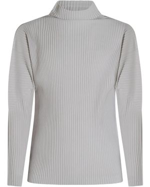 Homme Plissé Issey Miyake Plissé-Effect Turtleneck T-Shirt - Gray