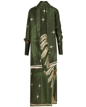 Johanna Ortiz Eternity Begins Printed Wrap Maxi Dress - Green