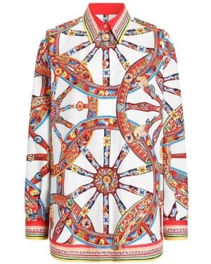 Dolce & Gabbana Carretto-Print Poplin Shirt - White
