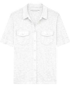 Majestic Filatures Elbow-Sleeve Chest-Pocket Shirt - White