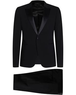 Emporio Armani Satin-Trim Suit - Black