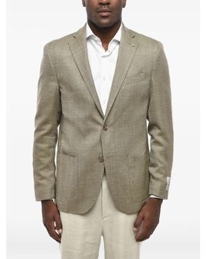 Corneliani Blazer Boutonné À Motif De Chevrons - Natural